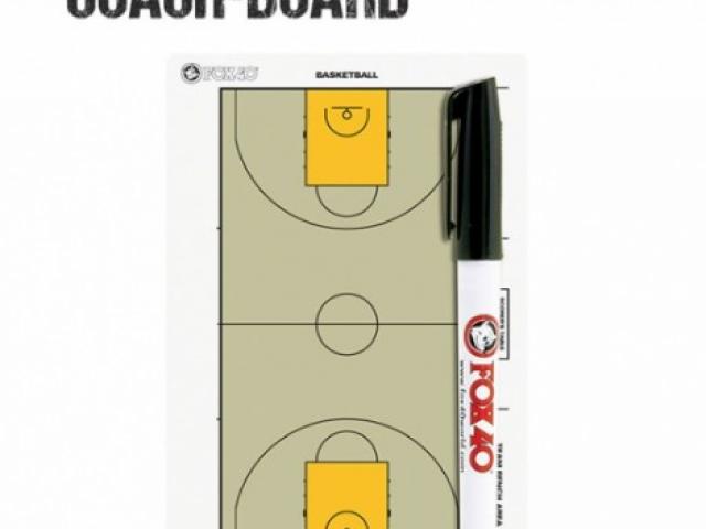 PLAQUETTE DE COACHING POCKET. IMPRESSION BASKETBALL RECTO/VERSO FOX40